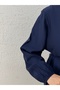 Laçin Hakim Collar Long Strawberry Tunic-As5963 Navy Blue - 3