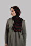 Burgundy Practical Ready-To-Wear Shawl with Viscose Glitter Stripes and Sponge on the Front 2413_16 - 2