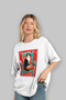 For the Sake of Cat Love 69 Front Cat Printed White Oversize T-Shirt 100% Cotton Unisex Cat Lover Premium Design - 4