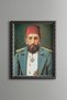 Abdulhamid Han Portrait - Vintage Patterned Frame - Slim Model