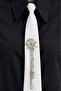 Women's Detachable Brooch Detailed Adjustable Design Tie Standard White - 3