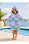 Pastel Patterned Children's Poncho Towel Hooded Sea Beach Pool Poncho - 6