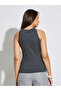 Grey Solid Basic Ribbed Casual Tank - 5