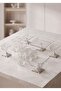 Silver Detailed 21-Piece Luxury Glass Presentation and Serving Set with Glasses and Footed Service Utensils