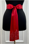 Red Bridal Sash, Crystal Glass Beads Embellished Bridal Ribbon, Bridal Waist Belt, Sister Sash - 3