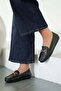Cece Women's Genuine Leather Orthopedic Loafer Shoes Black - 2
