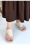 Oliwa Premium Beige Suede Flip Flop Sandals - 2