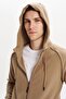 Ar-Ma Men's Full Zipper Sweatshirt Basic Unprinted Hooded Fleto Pocket Regular Fit Carbon Brushed Se - 2
