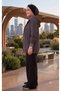 Women's Hijab Sweatpants, Black-Grey Conservative Clothing, Oversized Wide Leg Loose Fit Washable Fabric - 4