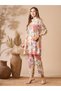 Floral Printed Lace Embellished A-line Kurti with Pants Co-ord Set for Women – Multi | Indian Dress for Ladies | Kurta Set Ladies Indian | Ethnic Indian Wear | Cotton Kurti Set - 2
