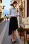 Women's Asymmetrical Cut Woven Beach Midi Skirt %100 Cotton Unlined Wrap Silhouette Comfortable Casual Modern - 2