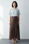 Women's Maxi Asymmetrical Skirt Voile Woven 100% Cotton Wrinkled Lined A-Line Cut Daily Casual Modern - 4