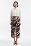 Women's Midi Satin Skirt Gradient Patterned Slit Sarong Cut Lined Polyester Comfortable Daily Casual - 4