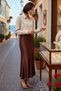 Women's Midi Length Fish Cut Satin Skirt High Waist Plain Pattern Casual Daily Wear Modern Stylish Comfortable - 2