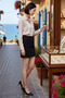 Women's Plus Size High Waist A-Line Mini Denim Skirt 100% Cotton Pockets Buttoned Casual Comfortable Modern - 2