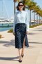 Women's Large Size Midi Skirt Floral Patterned A-Line Cut 100% Viscose Woven Comfortable Casual Modern Stylish - 3