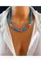 Glass Bead Evil Eye Necklace, Trendy Accessory, Women's Necklace, Beach Necklace - 4