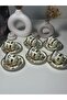Gold Plated 6-Person Turkish Coffee Cup Set with Stand - 3