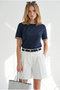 Women's Navy Blue T-Shirt with Braided Detail Tsh-19000969