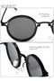 Womens Polarized Round Sunglasses UV400 Protection Sun Glasses Black Metal Frame Grey Lenses Fashion Anti-Glare Sun Shades with Glasses Case 47mm - 5