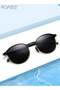 Men's Polarized Round Sunglasses UV400 Protection Sun Glasses Metal Half Frame Fashion Anti-Glare for Driving Fishing Traveling Black - 6