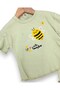 Baby Girl Summer Bee Printed Ribbed 6-9-12-18-24 Months Capri Set of 2 - 4
