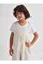 Linen V-Neck Children's Embroidered Jumpsuit 2-7 Years Natural - 3