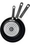 Elite Ceramic Non-Stick Fry Pan Set, 3 Piece, Thermo-Spot, 8, 9.75 & 11.25 Inch, Aluminum - Black - 2