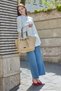 Women's Handbag Shoulder Bag Straw Bag Handbag Daily Large Size Summer Tote Bag Black– Valencia Tote - 8