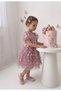 Dusty Rose 3D Butterfly Figured Balloon Short Sleeve Girls' Baby Girl Dress - 6