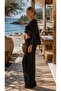 Black Lux Chiffon Fabric Blouse and Pants Beach Wear 2-Piece Set L/Xl - 3
