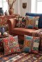 Ethnic Anatolian Carpet Patterned 4-Piece Throw Pillow Cover Set