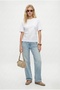 Women's Kitty 100% Cotton Side Pleated Waist Fitted Back Slit White Blouse - 4
