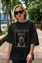 For Dog Lovers 12 Front Dog Prints Black Oversize T-Shirt 100% Cotton Unisex Dog Lover Premium Design - 5