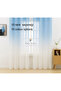 Blue Tulle Curtain Gradient Color Transitioning 2 Layers Pleated Tulle Curtain