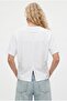 Women's Kitty 100% Cotton Side Pleated Waist Fitted Back Slit White Blouse - 5