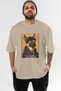 For Dog Lovers 19 Front Dog Print Beige Oversize T-Shirt 100% Cotton Unisex Dog Lover Premium Design - 2