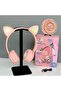 Cat Ear Stereo Headset with RGB LED Lights – Wireless/Wired Over-Ear Headphones, Pink Color, M31 - 4