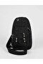 Unisex Black Color Cross Strap Shoulder Bag Fabric Body Bag Multi-Compartment - 2