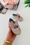 My Little One's Glittery Mermaid Bow and Shiny Patterned Girls' Ballerina Flats - Yellow - 5