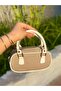 Women's White Faux Leather Detailed Straw Textured Adjustable Strap Hand and Shoulder Bag - 2