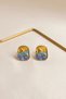 Women's Yellow Starfish and Coral Figured Medallion Earrings - 2
