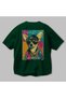 For Dog Lovers 37 Green Oversize T-Shirt with Back Dog Print 100% Cotton Unisex Dog Lover Premium Design - 3