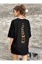 2-Pack Black-White Vertical Butterflies Print Oversize T-Shirt - 2