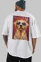 For Dog Lovers 51 Back Dog Print White Oversize T-Shirt 100% Cotton Unisex Dog Lover Premium Design - 5
