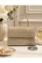 Night Sparkle Evening Dress Bag with Metal Handle and Chain Strap, Evening Event Bag