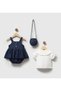 Baby Girl Denim Romper Jumpsuit Cherry Shirt Bag 3-Piece Set - 6