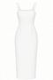 Bolero Detailed High Neck Premium White Midi Dress - 7
