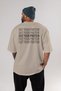Eat Your Protein Oversize Back Printed Beige T-Shirt 100% Cotton Streetwear Premium Comfortable Fit - 4