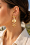Sea Star and Seashell Figured Stone Detailed Dangle Earrings - 3